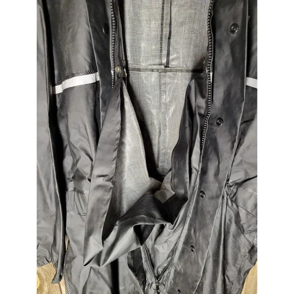 Harley Davidson Men's SZ L Rain Coverall PVC Motorcycle Boiler Suit Black Zip - Picture 7 of 9